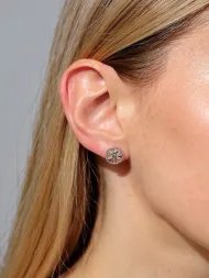 925 sidabro auskarai – gyvybės medžio auskarai su cirkoniais