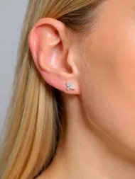 925 sidabro auskarai – lapelių motyvo auskarai su cirkoniais