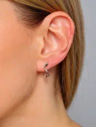 925 sidabro auskarai – gyvatės formos išskirtiniai auskarai