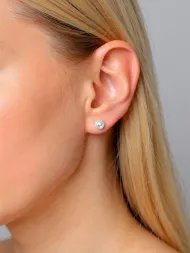 925 sidabro auskarai – ovalo formos elegantiški auskarai