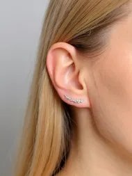 925 sidabro auskarai – šakelės formos minimalistiniai auskarai