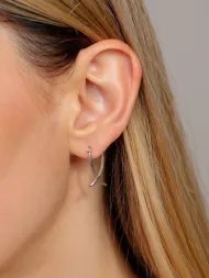 925 sidabro auskarai – X formos minimalistiniai auskarai