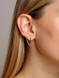 925 sidabro auskarai – X formos minimalistiniai auskarai