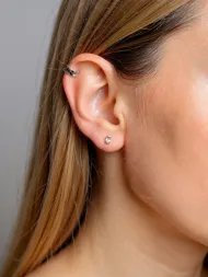 925 sidabro cuff auskaras – bangos formos minimalistinis