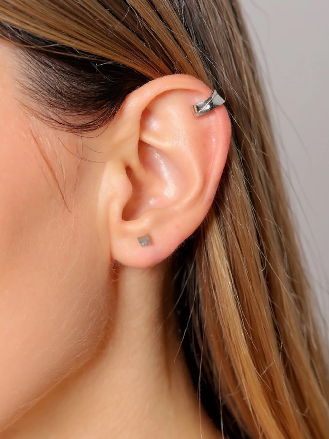 925 sidabro cuff auskaras – bangos formos minimalistinis