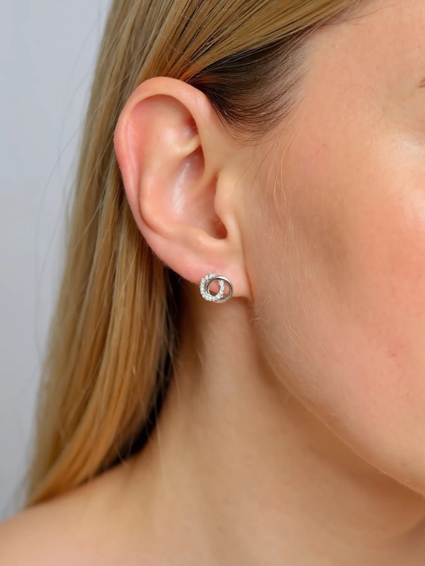 Double Circle earrings 925 silver – dual hoop design