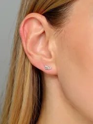 auskarai Mini Branch sidabras 925 – minimalistinis dizainas