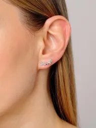 auskarai Zircon Star sidabras 925 – su cirkoniais ir žvaigždėmis