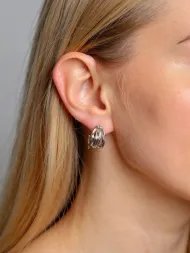 Lines earrings 925 silver – textured modern style