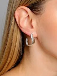 925 sidabriniai Moment auskarai