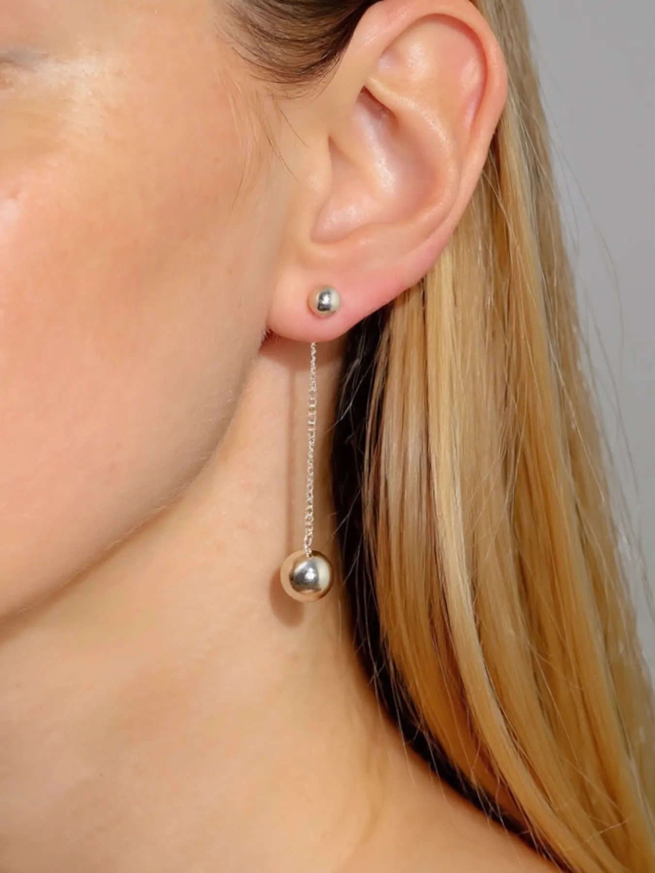 Earings Double Round Ball