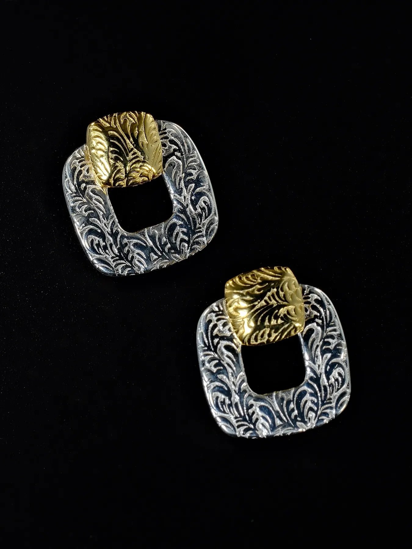 Silver earrings – women’s elegant with gold detail