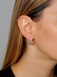 Sidabriniai auskarai moterims | Išraiškingi 925 sidabro hoop