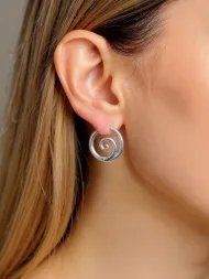 Sterling Silver Spiral Earrings | 925 Silver