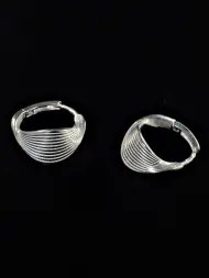 Sterling Silver Earrings with Delicate Line Design – 925 Silver