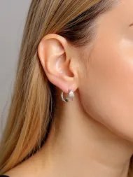 Sidabriniai auskarai su subtiliomis linijomis – 925 sidabras