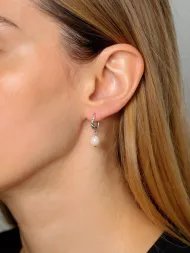 Silver Earrings with Freshwater Pearl | Timeless Elegance