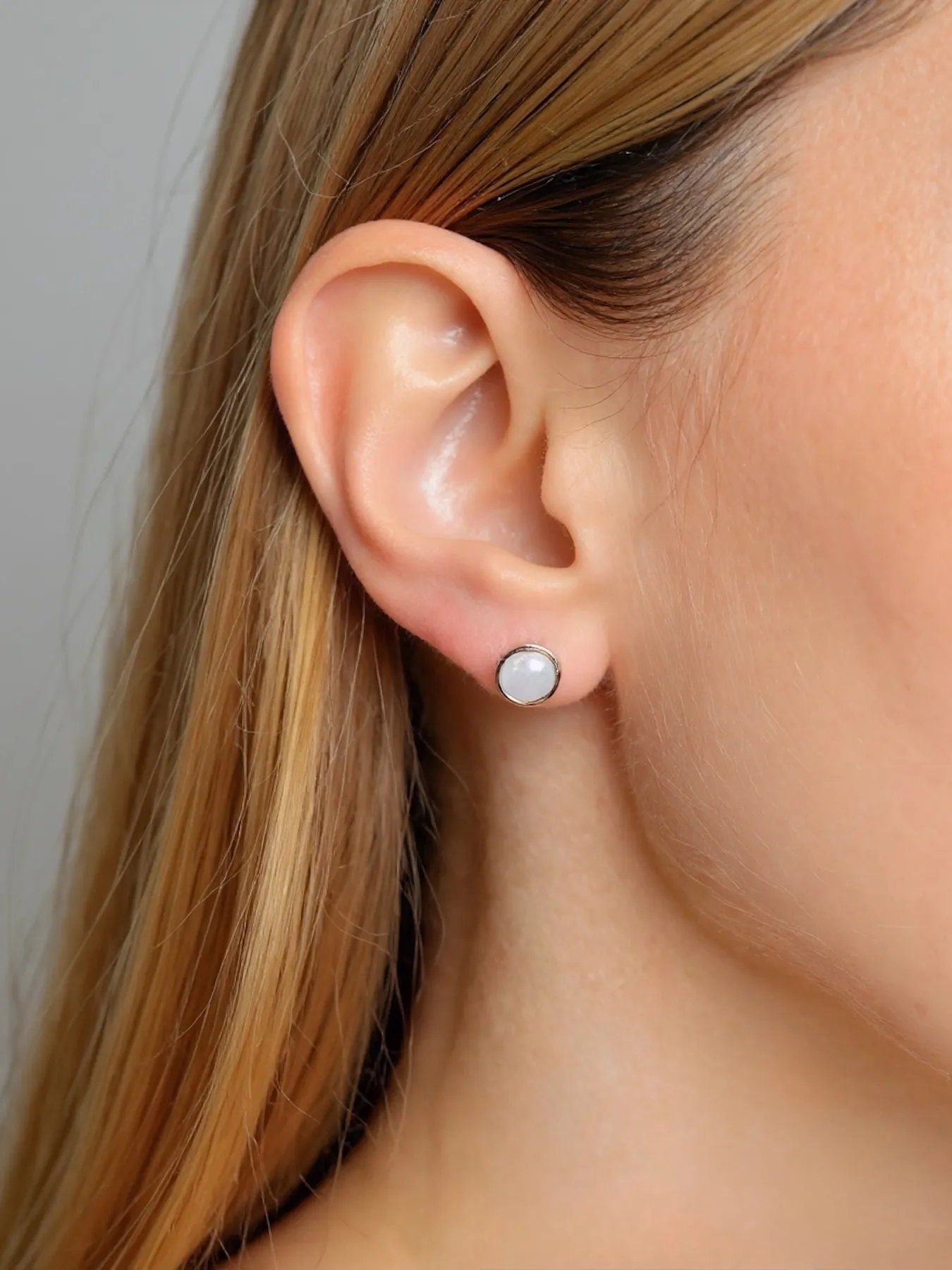 Silver Opal Earrings | 925 Sterling Silver & 18k Gold