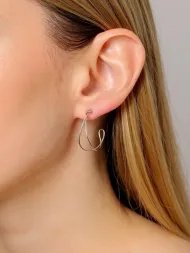 Sterling Silver Earrings with Wave Design – Minimalist Style
