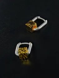 Sterling Silver Earrings with 18k Gold – Two-Tone Elegance | Soulle Moon