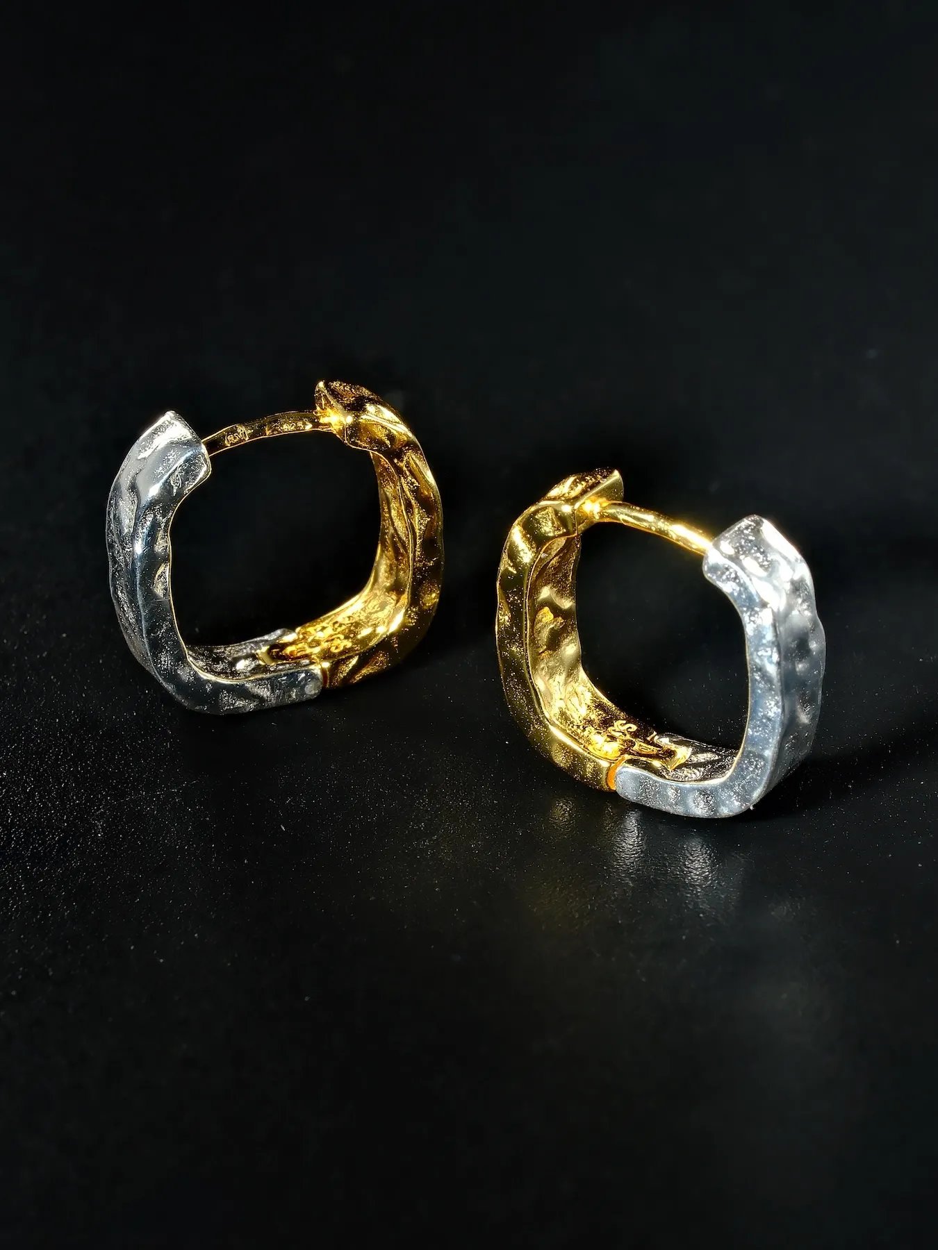 Two-Tone Silver Earrings | Elegant 925 Sterling Silver