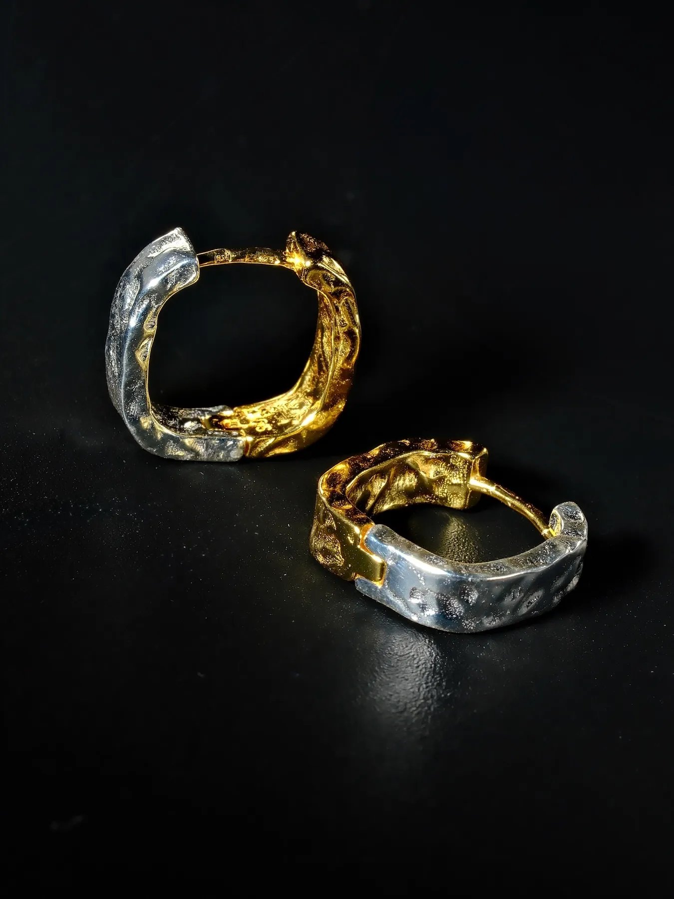 Two-Tone Silver Earrings | Elegant 925 Sterling Silver