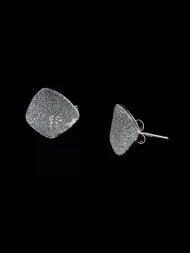 Sterling Silver Earrings with Crystal Effect Texture | Soulle Moon