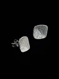 Sterling Silver Earrings with Crystal Effect Texture | Soulle Moon