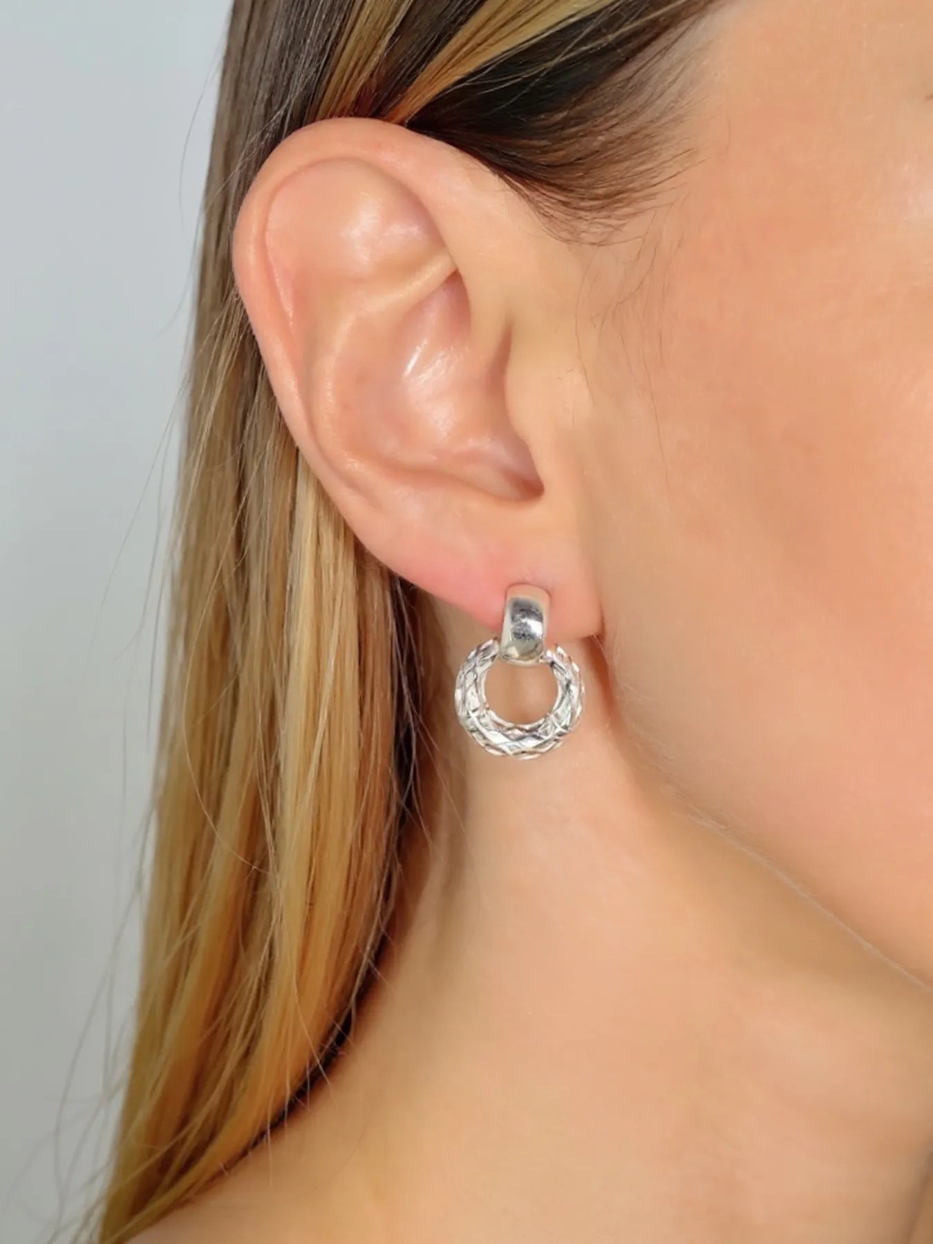 Sterling Silver Earrings with Geometric Pattern | 925 Silver