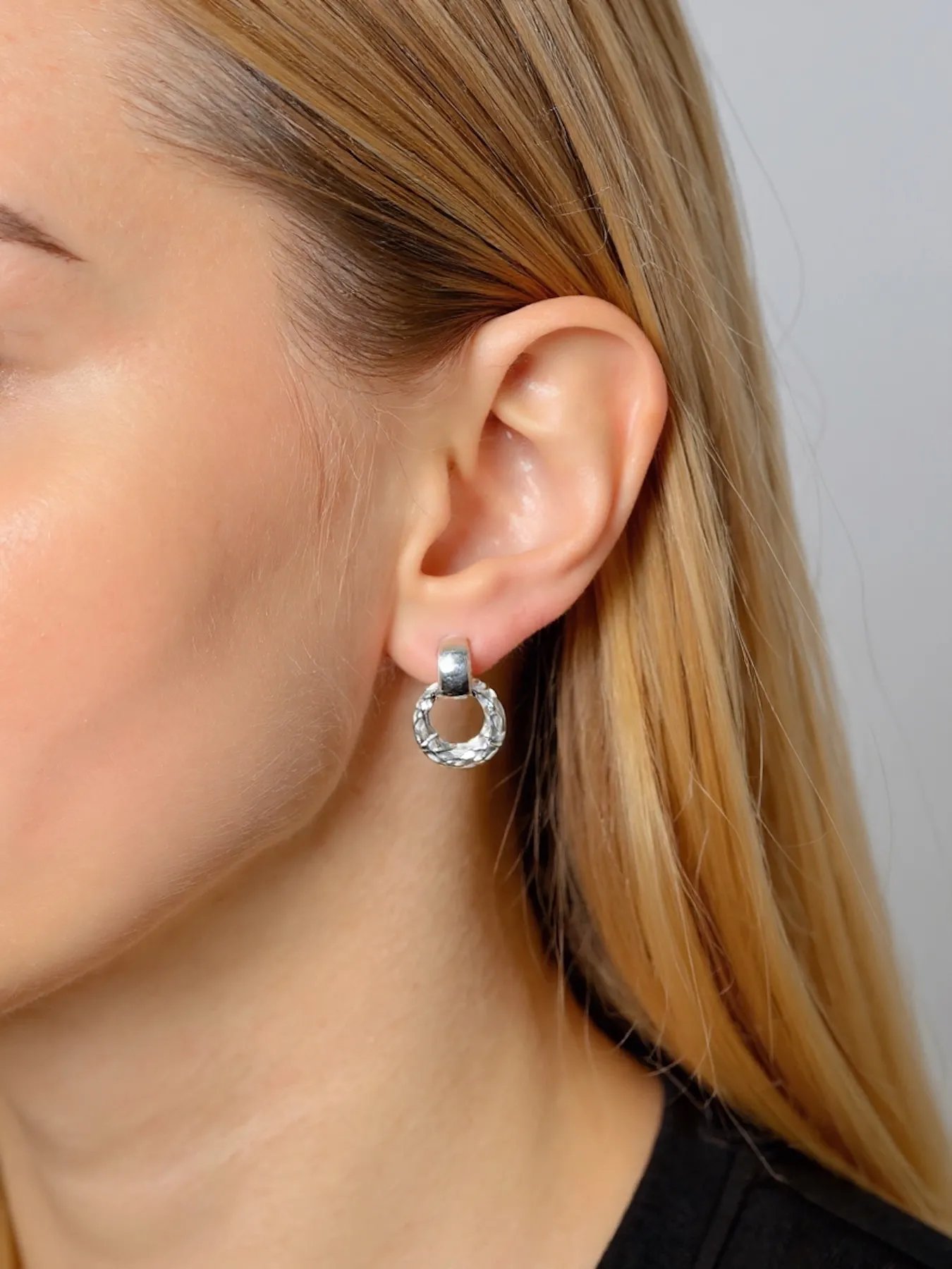 Sterling Silver Earrings with Geometric Pattern | 925 Silver