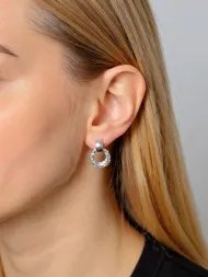 Sterling Silver Earrings with Geometric Pattern | 925 Silver