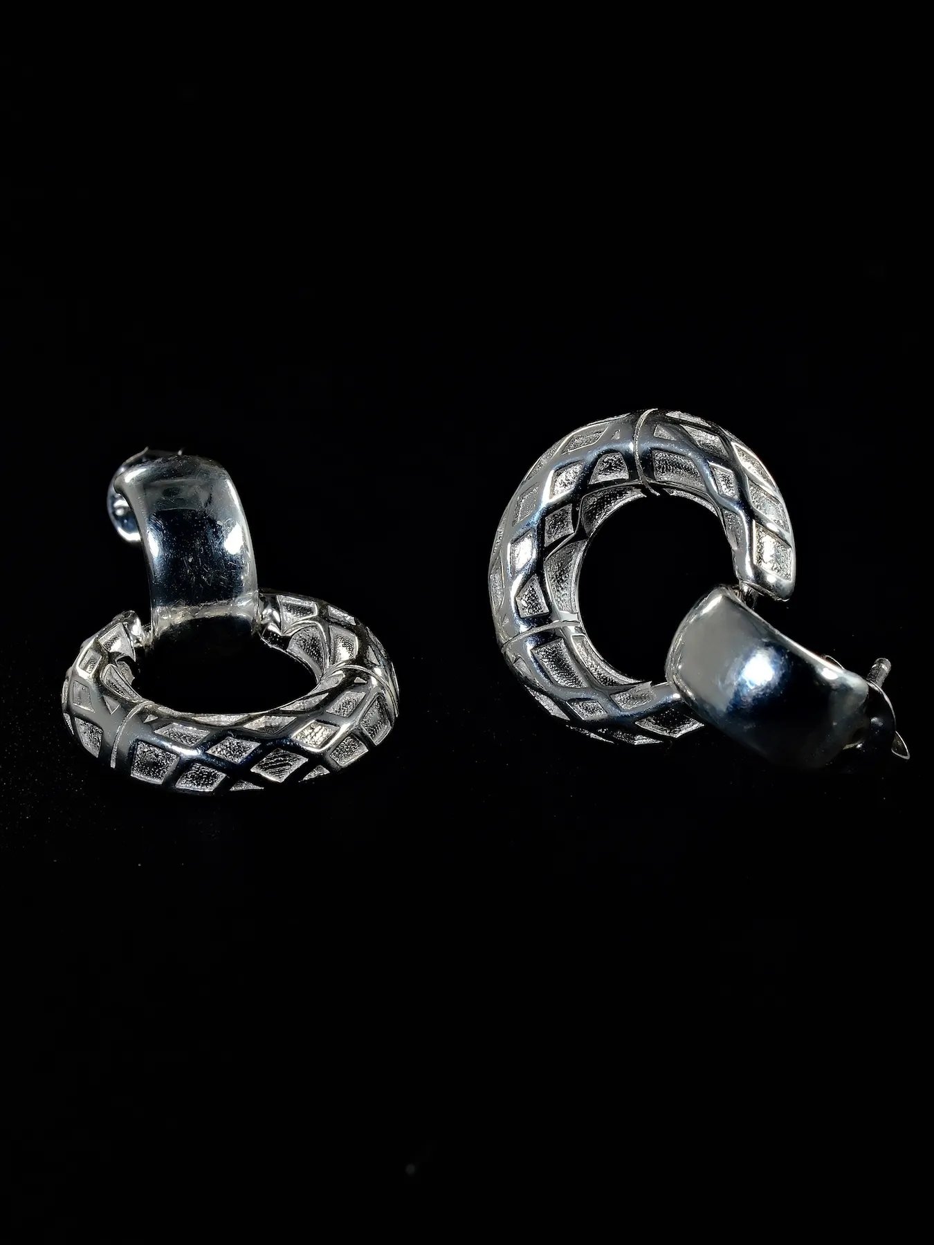 Sterling Silver Earrings with Geometric Pattern | 925 Silver