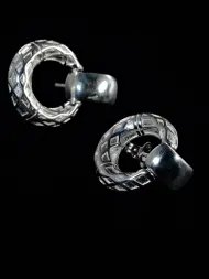 Sterling Silver Earrings with Geometric Pattern | 925 Silver