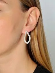 Textured Silver Teardrop Earrings | Soulle Moon