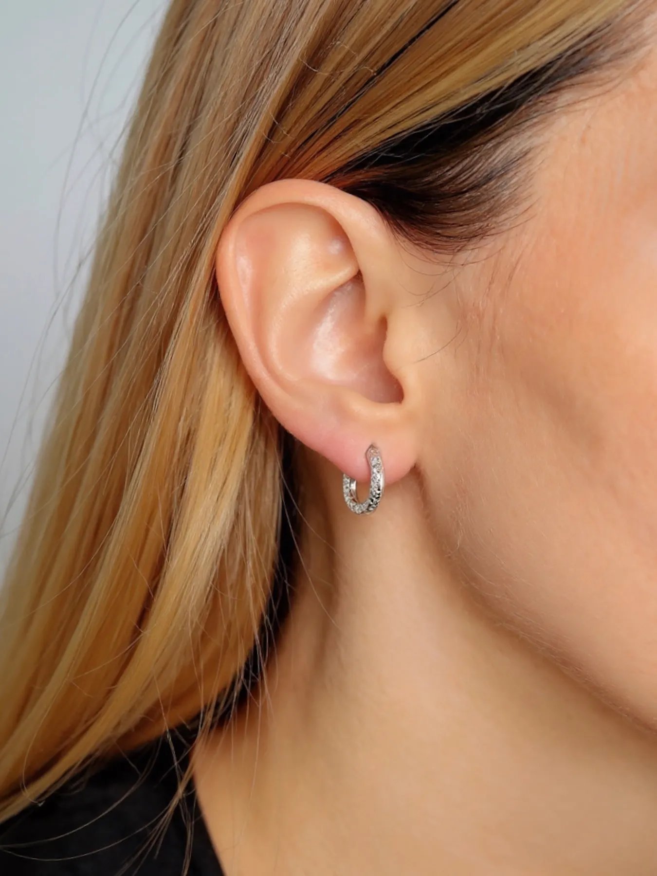 Sterling Silver Minimalist Textured Earrings | 925 Silver