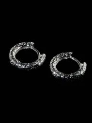 Sterling Silver Minimalist Textured Earrings | 925 Silver