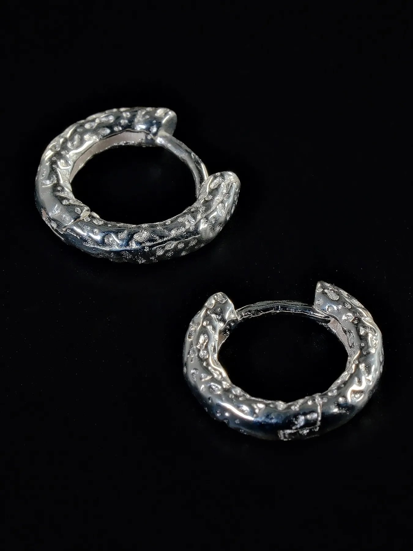 Sterling Silver Minimalist Textured Earrings | 925 Silver