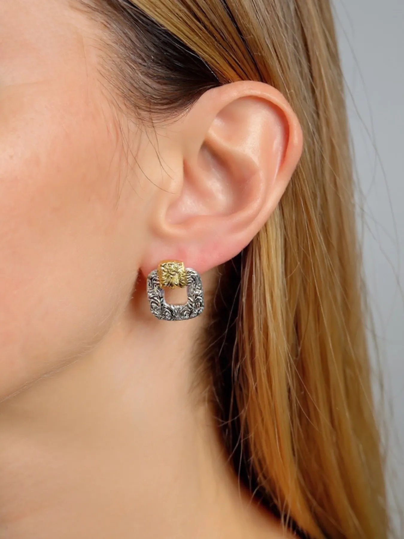 Silver earrings – women’s elegant with gold detail