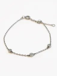 Minimalist silver bracelet with three zircon stones