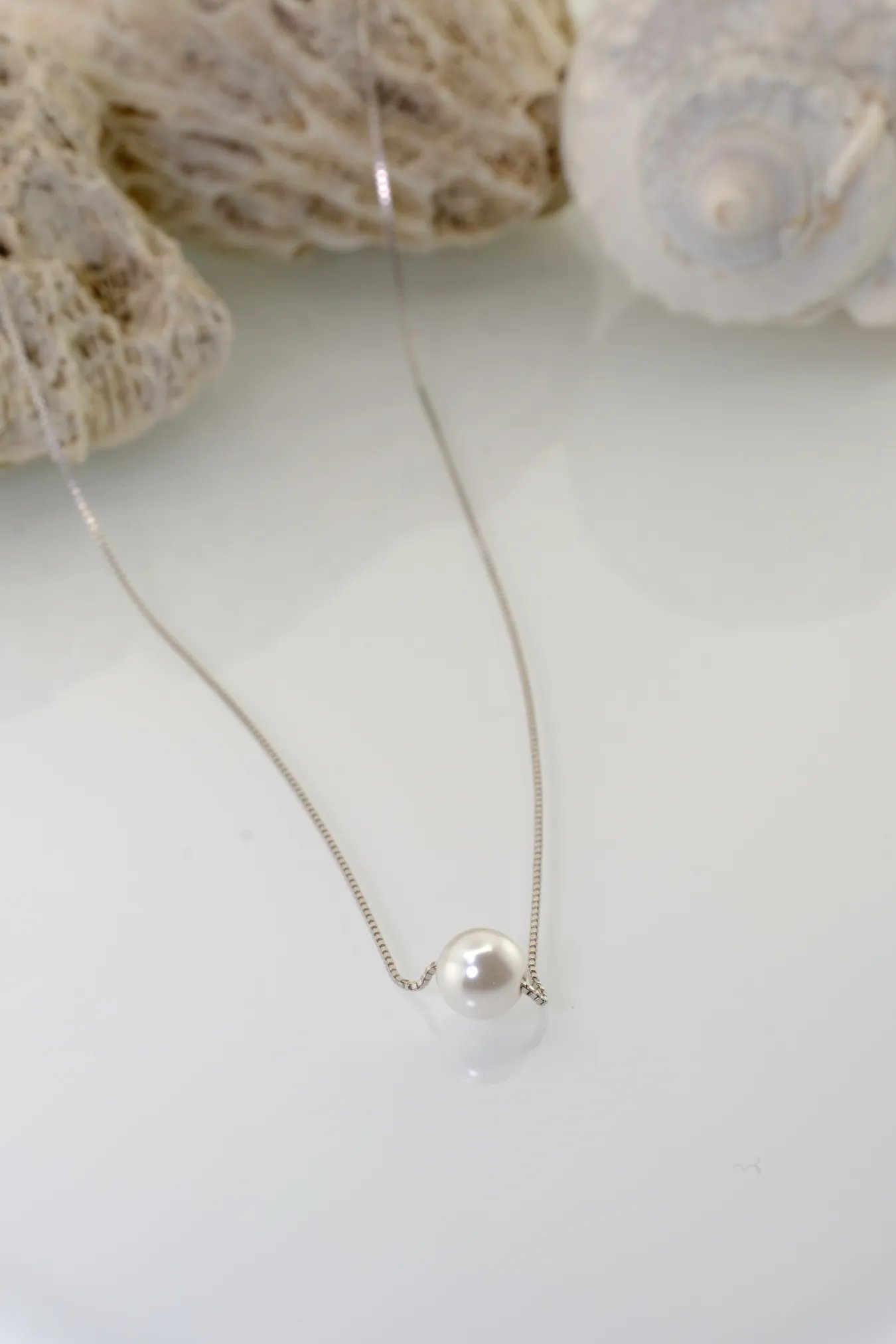 Silver necklace with pearl – 925 sterling chain