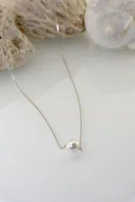 Silver necklace with pearl – 925 sterling chain
