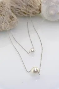Silver necklace with pearl – 925 sterling chain