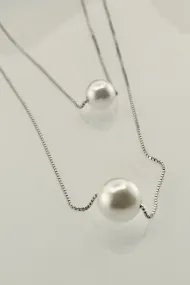 Silver necklace with pearl – 925 sterling chain