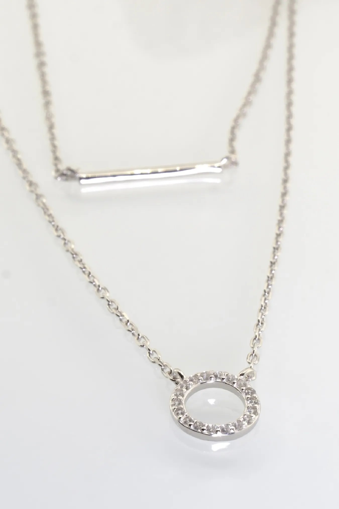 Silver necklace with zircon – 925 sterling chain