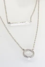 Silver necklace with zircon – 925 sterling chain