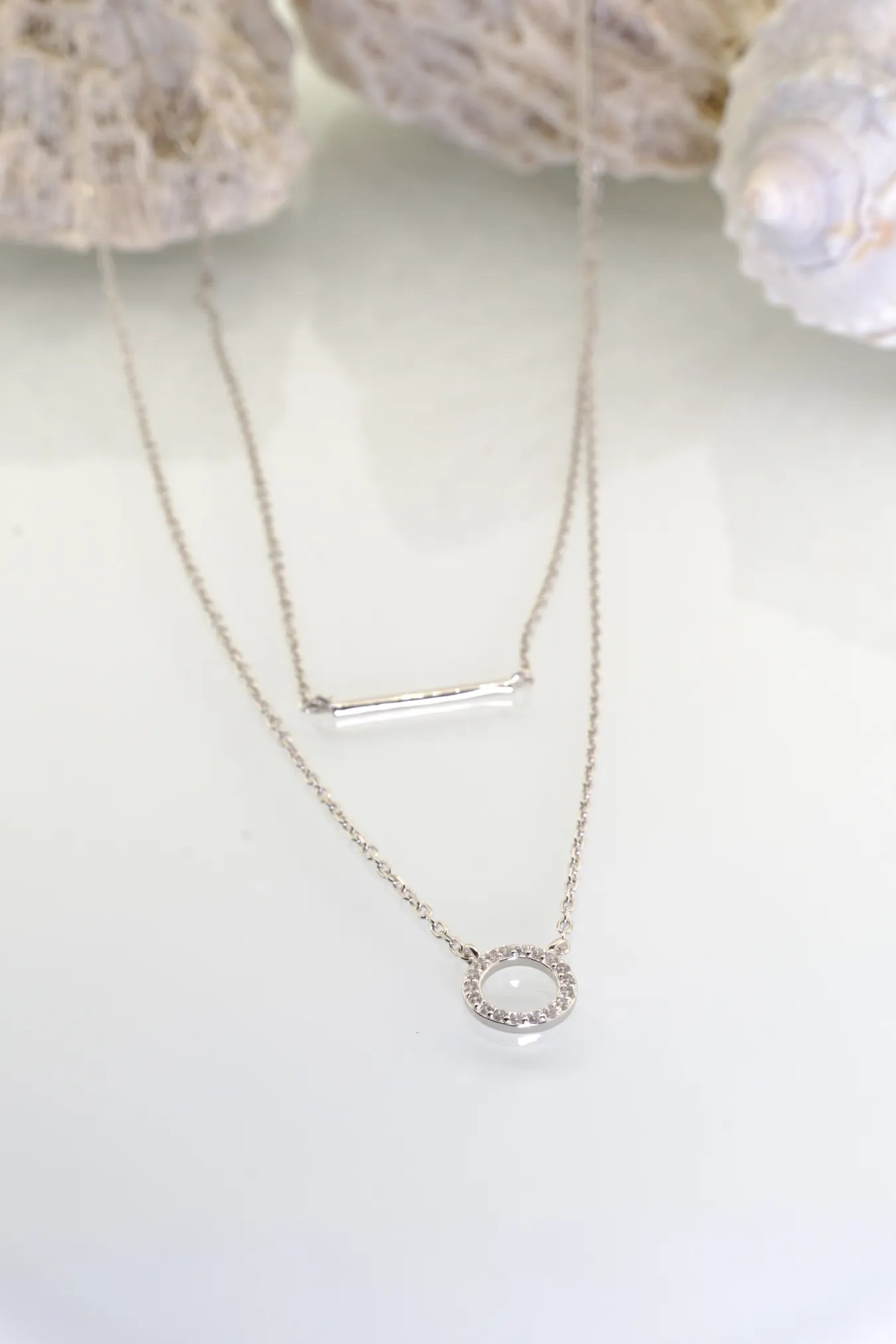 Silver necklace with zircon – 925 sterling chain