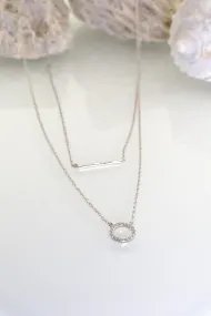 Silver necklace with zircon – 925 sterling chain