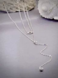 Silver necklace – 925 silver chain with zirconia stones
