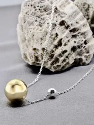 Silver necklace – 925 silver chain with gold-plated pendant