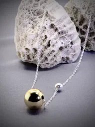 Silver necklace – 925 silver chain with gold-plated pendant